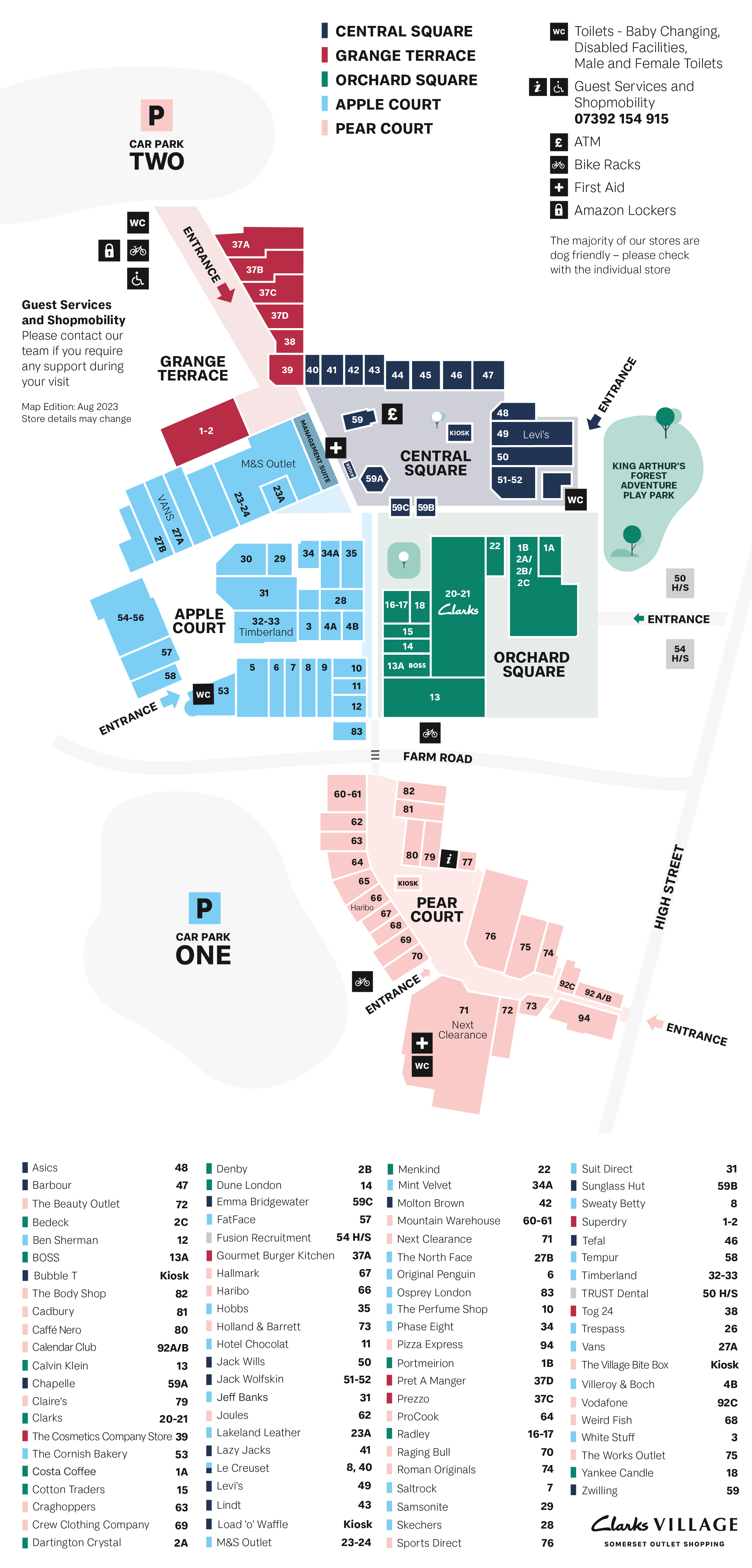 Centre Map  Clarks Village Outlet Shopping